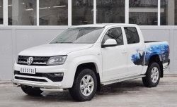 17 849 р. Защита переднего бампера (Ø63 мм с углами, нержавейка) SLITKOFF  Volkswagen Amarok (2016-2022) рестайлинг  с доставкой в г. Майкоп. Увеличить фотографию 2
