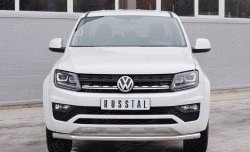 Защита переднего бампера (Ø63 мм, нержавейка) SLITKOFF Volkswagen Amarok (2016-2022) рестайлинг