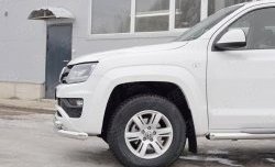 19 999 р. Защита переднего бампера (2 трубыØ76 и 63 мм, нержавейка) SLITKOFF  Volkswagen Amarok (2016-2022) рестайлинг  с доставкой в г. Майкоп. Увеличить фотографию 4