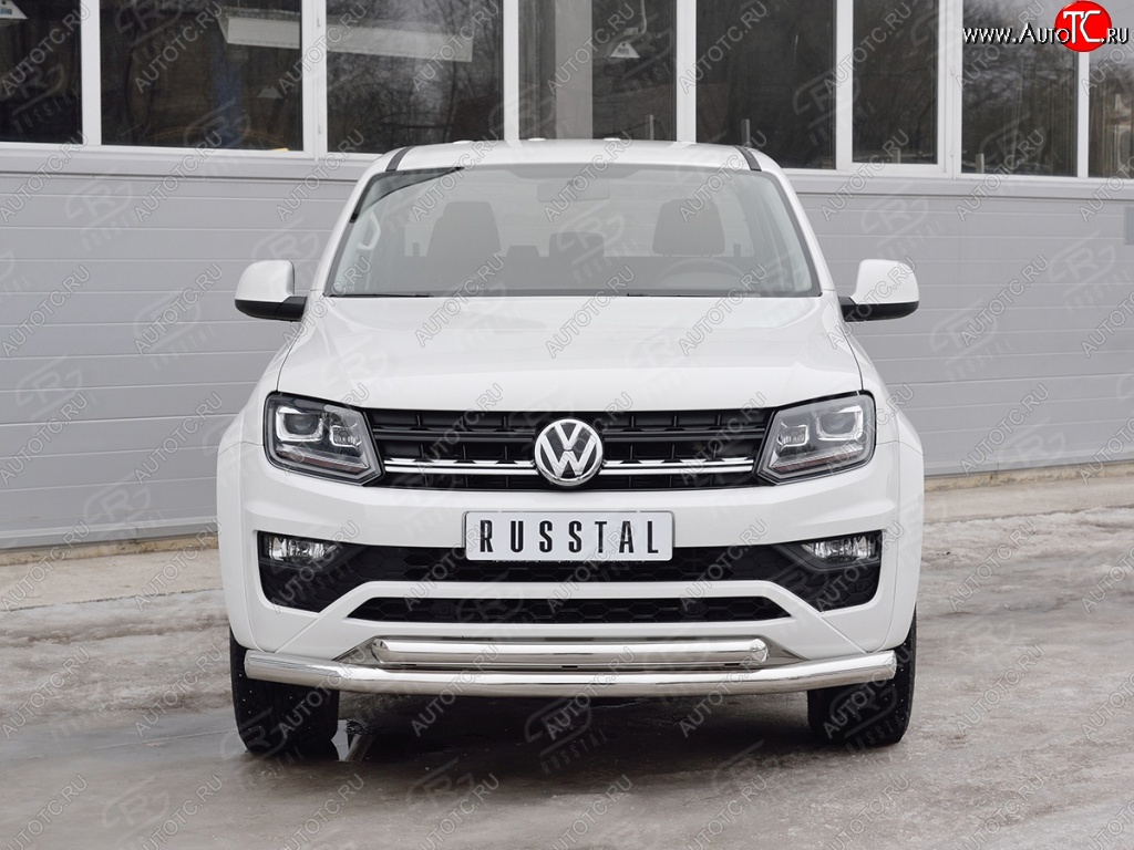 19 999 р. Защита переднего бампера (2 трубыØ76 и 63 мм, нержавейка) SLITKOFF  Volkswagen Amarok (2016-2022) рестайлинг  с доставкой в г. Майкоп