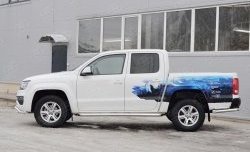 32 849 р. Порожки для ног (труба Ø63) SLITKOFF  Volkswagen Amarok (2016-2022) рестайлинг (лист - нержавейка, профиль - нержавейка)  с доставкой в г. Майкоп. Увеличить фотографию 3