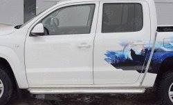 32 849 р. Порожки для ног (труба Ø63) SLITKOFF  Volkswagen Amarok (2016-2022) рестайлинг (лист - нержавейка, профиль - нержавейка)  с доставкой в г. Майкоп. Увеличить фотографию 4