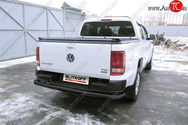 13 999 р. Защита задняя Slitkoff  Volkswagen Amarok (2016-2022) рестайлинг (Цвет: серебристый)  с доставкой в г. Майкоп