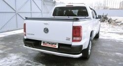 Защита заднего бампера из трубы диаметром 76 мм Slitkoff Volkswagen Amarok (2016-2022) рестайлинг