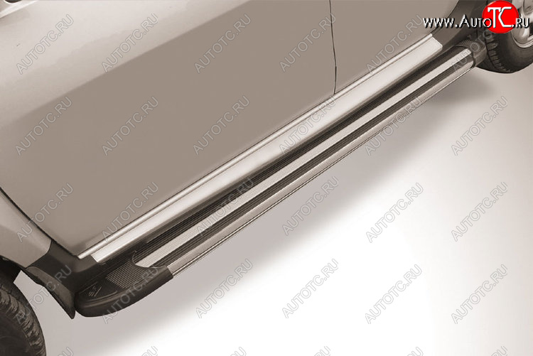 11 639 р. Пороги алюминиевые Slitkoff  Volkswagen Amarok (2009-2016) дорестайлинг (Luxe Black)  с доставкой в г. Майкоп