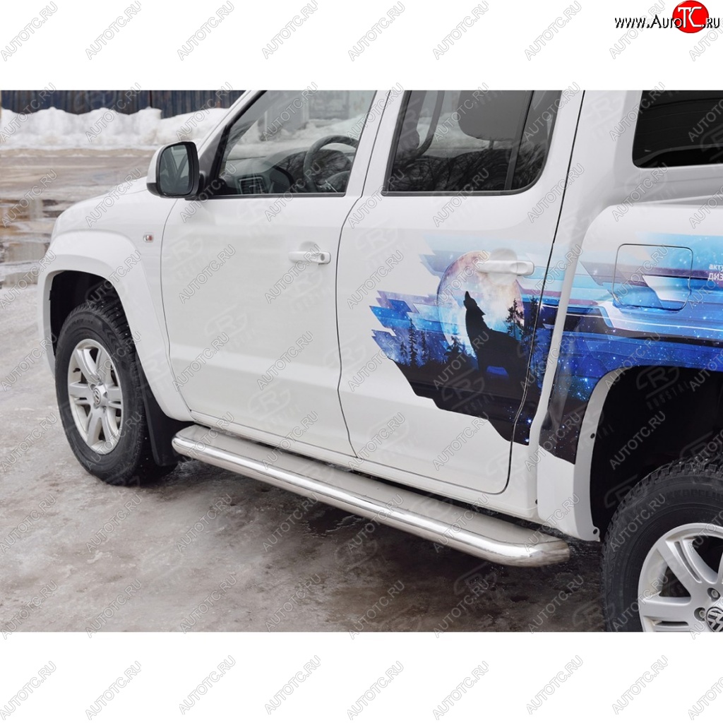43 999 р. Широкая защита порогов с трубой диаметром 63 мм SLITKOFF v3  Volkswagen Amarok (2009-2016) дорестайлинг  с доставкой в г. Майкоп