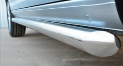 79 999 р. Защита порогов из круглой трубы диаметром 63 мм (рестайлинг) Russtal Volkswagen Caddy 2K дорестайлинг (2003-2010) (Защита порогов с со скосами на торцах (вариант 1))  с доставкой в г. Майкоп. Увеличить фотографию 3