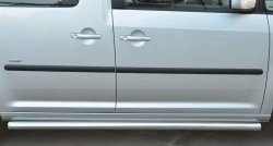 79 999 р. Защита порогов из круглой трубы диаметром 63 мм (рестайлинг) Russtal Volkswagen Caddy 2K дорестайлинг (2003-2010) (Защита порогов с со скосами на торцах (вариант 1))  с доставкой в г. Майкоп. Увеличить фотографию 5