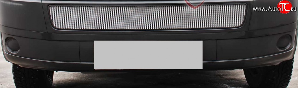 1 569 р. Сетка на бампер (рестайлинг) Russtal (хром) Volkswagen Caravelle T5 рестайлинг (2009-2015)  с доставкой в г. Майкоп