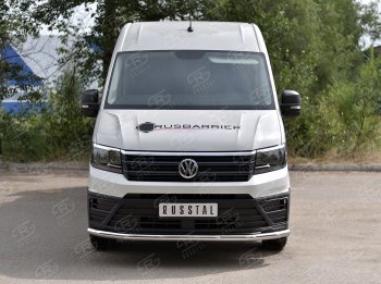 Защита переднего бампера (Ø63 мм, нержавейка) SLITKOFF Volkswagen Crafter  2 (2017-2025)