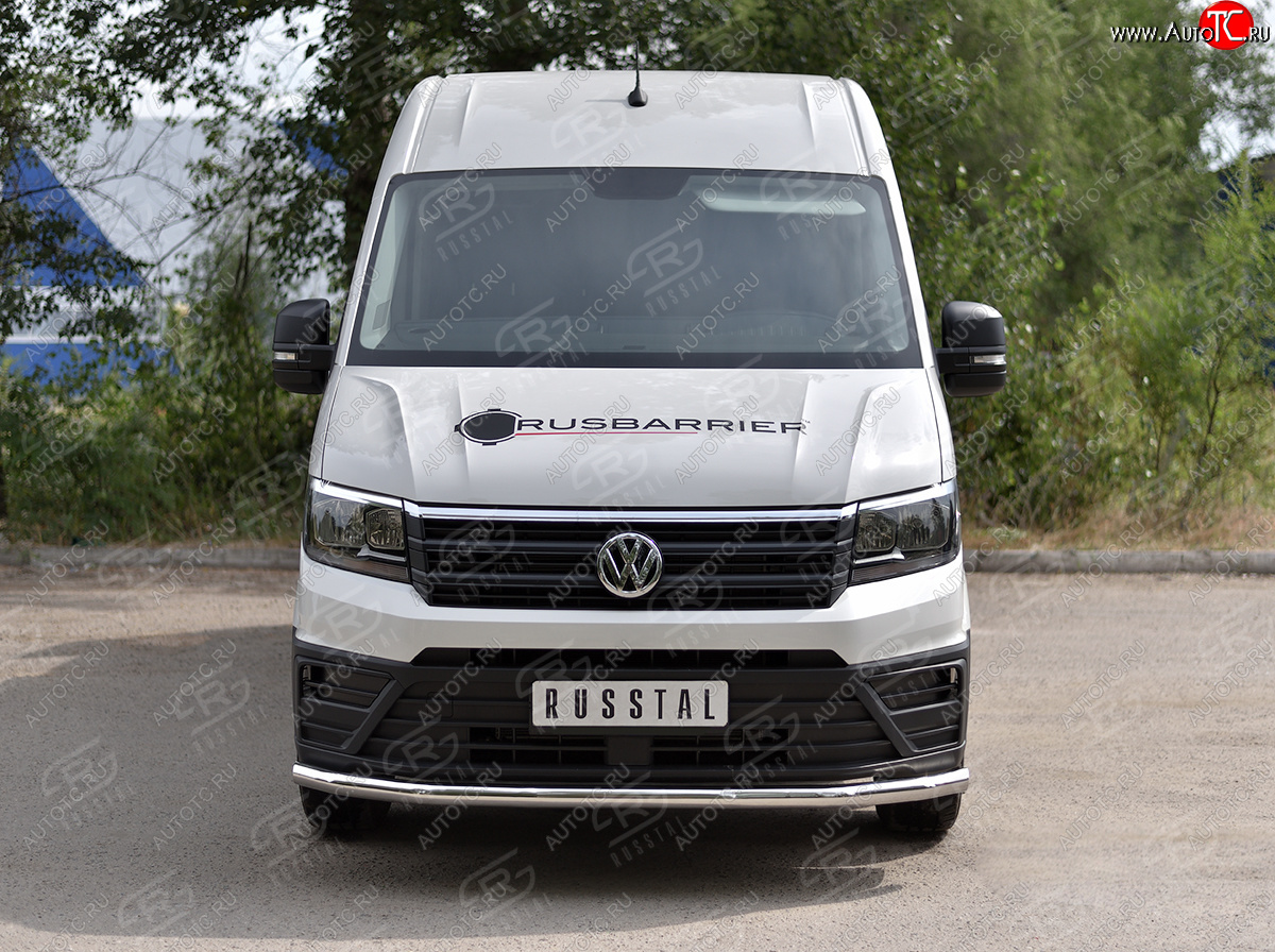 18 949 р. Защита переднего бампера (Ø63 мм, нержавейка) SLITKOFF  Volkswagen Crafter  2 (2017-2025)  с доставкой в г. Майкоп