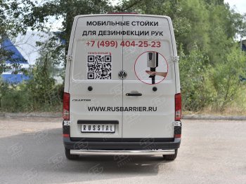 16 299 р. Защита заднего бампера (Ø75х42 мм, нержавейка) Russtal Volkswagen Crafter 2 (2017-2025)  с доставкой в г. Майкоп. Увеличить фотографию 2