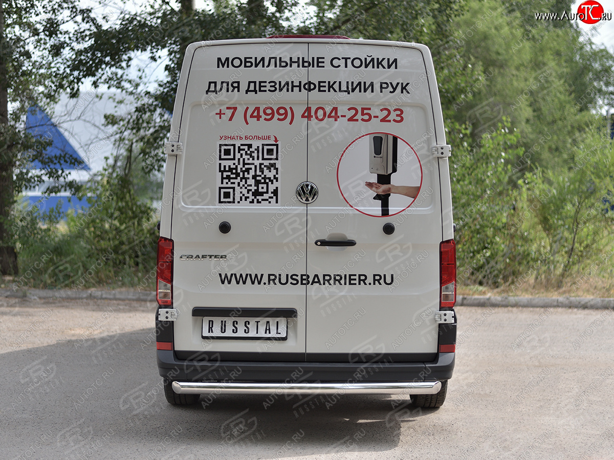 16 999 р. Защита заднего бампера (Ø76 мм, нержавейка) SLITKOFF Volkswagen Crafter 2 (2017-2025)  с доставкой в г. Майкоп