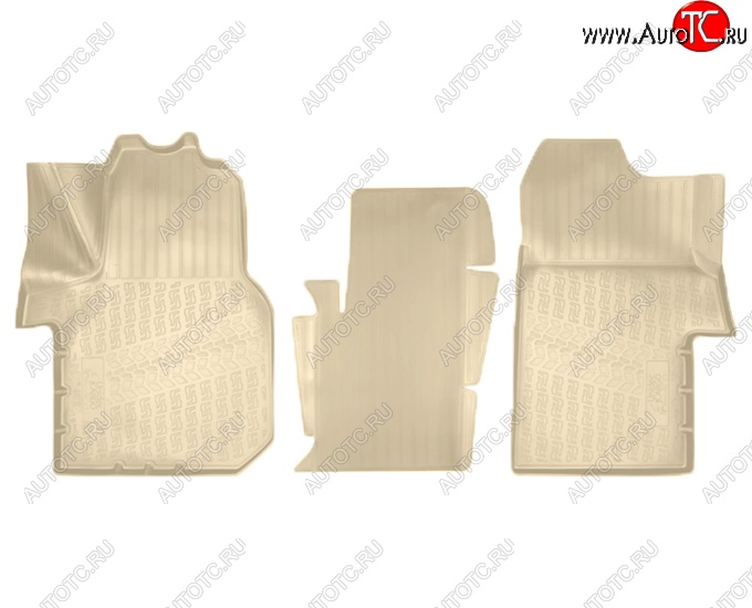 2 999 р. Коврики салонные Noplast (3D)  Volkswagen Crafter  2 (2017-2025) (Бежевые)  с доставкой в г. Майкоп