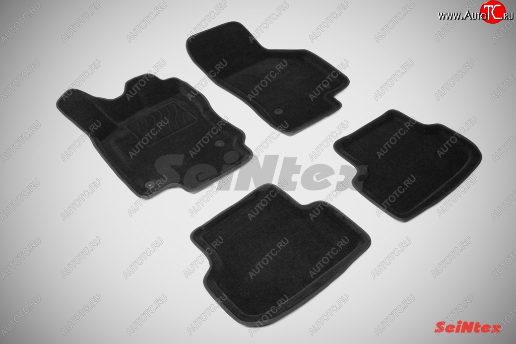 5 699 р. Износостойкие коврики в салон SeiNtex Premium 3D 4 шт. (ворсовые, черные)  Volkswagen Golf  7 (2012-2017) дорестайлинг, хэтчбэк 5 дв.  с доставкой в г. Майкоп