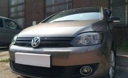 2 089 р. Сетка на бампер (рестайлинг) Russtal (черная) Volkswagen Golf Plus 5 (2004-2009)  с доставкой в г. Майкоп. Увеличить фотографию 2