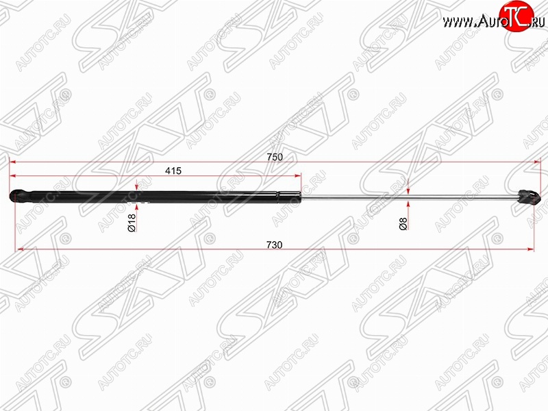 759 р. Газовый упор капота SAT  Volkswagen Golf  6 (2008-2014) хэтчбэк 5 дв.  с доставкой в г. Майкоп
