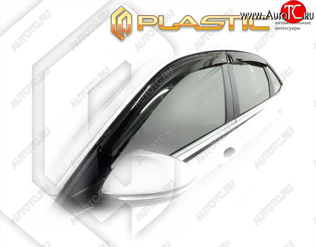 2 099 р. Дефлектора окон на CA-Plastic Volkswagen Jetta A7 седан дорестайлинг (2018-2022) (Classic полупрозрачный, Без хром молдинга)  с доставкой в г. Майкоп