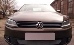 1 539 р. Сетка на бампер Russtal (хром) Volkswagen Jetta A6 седан дорестайлинг (2011-2015)  с доставкой в г. Майкоп. Увеличить фотографию 2