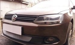 1 539 р. Сетка на бампер Russtal (хром) Volkswagen Jetta A6 седан дорестайлинг (2011-2015)  с доставкой в г. Майкоп. Увеличить фотографию 3