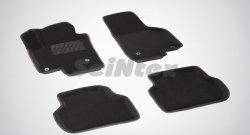 Износостойкие коврики в салон SeiNtex Premium 3D 4 шт. (ворсовые, черные) Volkswagen Jetta  A6 (2011-2015) седан дорестайлинг