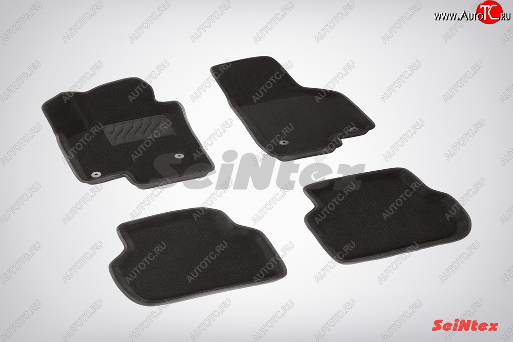 5 699 р. Износостойкие коврики в салон SeiNtex Premium 3D 4 шт. (ворсовые, черные)  Volkswagen Jetta  A6 (2011-2015) седан дорестайлинг  с доставкой в г. Майкоп