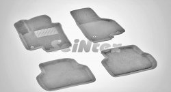 Износостойкие коврики в салон SeiNtex Premium 3D 4 шт. (ворсовые, серые) Volkswagen Jetta  A6 (2011-2015) седан дорестайлинг