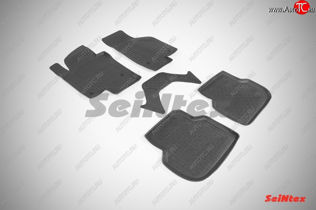 3 099 р. Износостойкие коврики в салон с высоким бортом SeiNtex Premium 4 шт. (резина) Volkswagen Jetta A6 седан дорестайлинг (2011-2015)  с доставкой в г. Майкоп