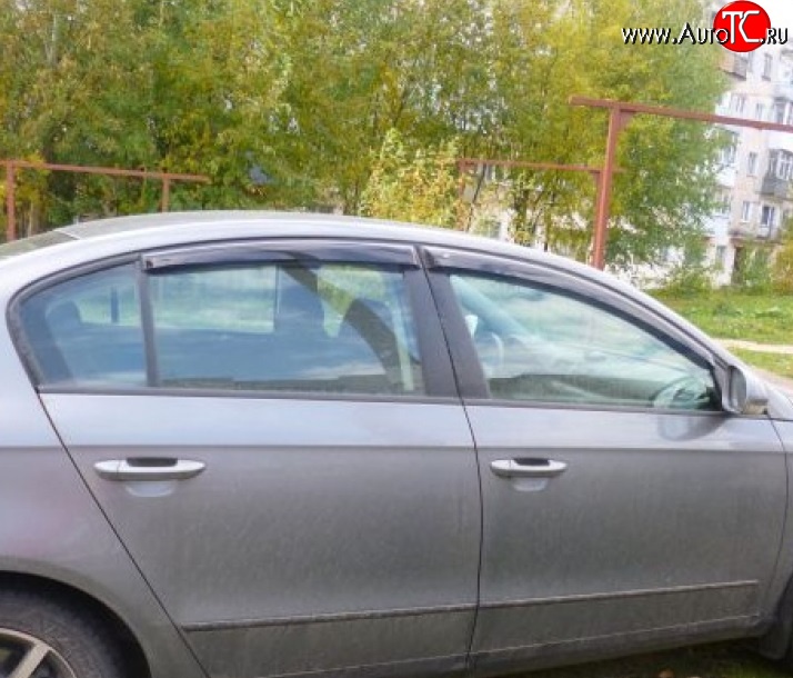 999 р. Комплект дефлекторов окон (ветровиков) 4 шт. Variant Russtal Volkswagen Passat B6 седан (2005-2011)  с доставкой в г. Майкоп