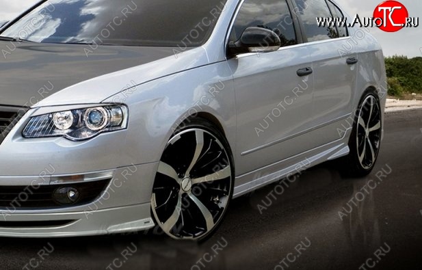 7 749 р. Пороги накладки CT Volkswagen Passat B6 универсал (2005-2010) (Неокрашенные)  с доставкой в г. Майкоп
