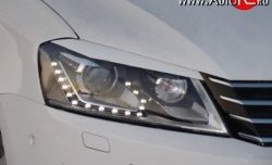 1 149 р. Реснички Sport на фары  Volkswagen Passat  B7 (2010-2015) седан, универсал (Неокрашенные)  с доставкой в г. Майкоп. Увеличить фотографию 2