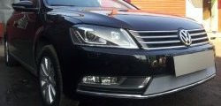 1 539 р. Сетка на бампер Russtal (хром) Volkswagen Passat B7 седан (2010-2015)  с доставкой в г. Майкоп. Увеличить фотографию 2