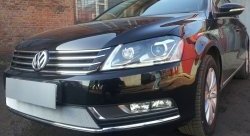 1 539 р. Сетка на бампер Russtal (хром) Volkswagen Passat B7 седан (2010-2015)  с доставкой в г. Майкоп. Увеличить фотографию 3
