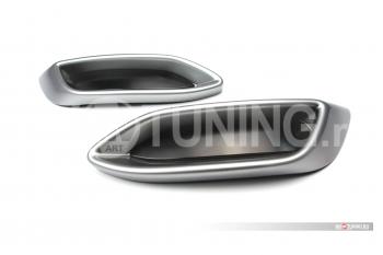 4 999 р. Имитация насадок глушителя MV-Tuning  Volkswagen Polo  Mk6 (2020-2022) лифтбек (SILVER (серебро))  с доставкой в г. Майкоп. Увеличить фотографию 2