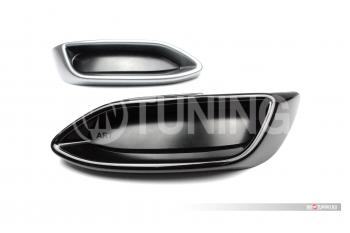4 999 р. Имитация насадок глушителя MV-Tuning  Volkswagen Polo  Mk6 (2020-2022) лифтбек (SPACE GRAY (серый глянец))  с доставкой в г. Майкоп. Увеличить фотографию 3