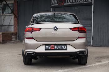 3 399 р. Имитация насадок глушителя MV-Tuning Volkswagen Polo Mk6 лифтбек (2020-2022) (Неокрашенные)  с доставкой в г. Майкоп. Увеличить фотографию 4