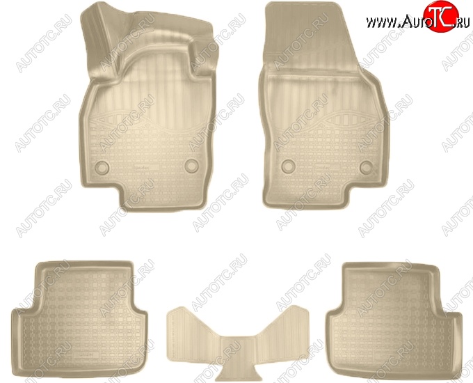 3 069 р. Коврики салонные Noplast (3D)  Volkswagen Polo  Mk6 (2020-2022) лифтбек (Бежевые)  с доставкой в г. Майкоп
