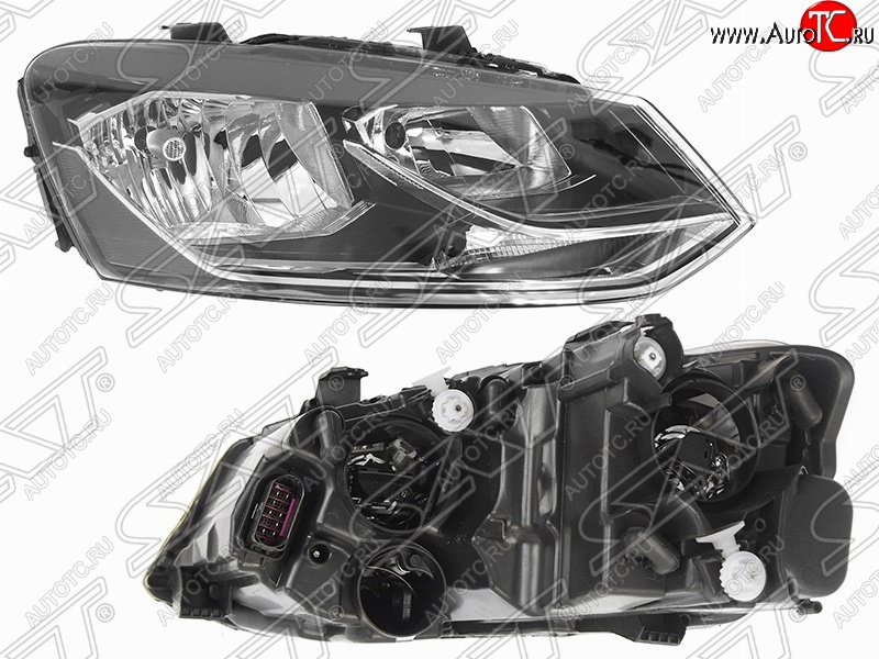 4 499 р. Правая фара SAT Volkswagen Polo 5 седан рестайлинг (2015-2020)  с доставкой в г. Майкоп