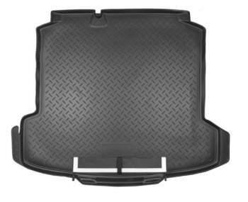 Коврик в багажник Norplast Volkswagen Polo  5 (2009-2020) седан дорестайлинг, седан рестайлинг (Черный с фартуком)