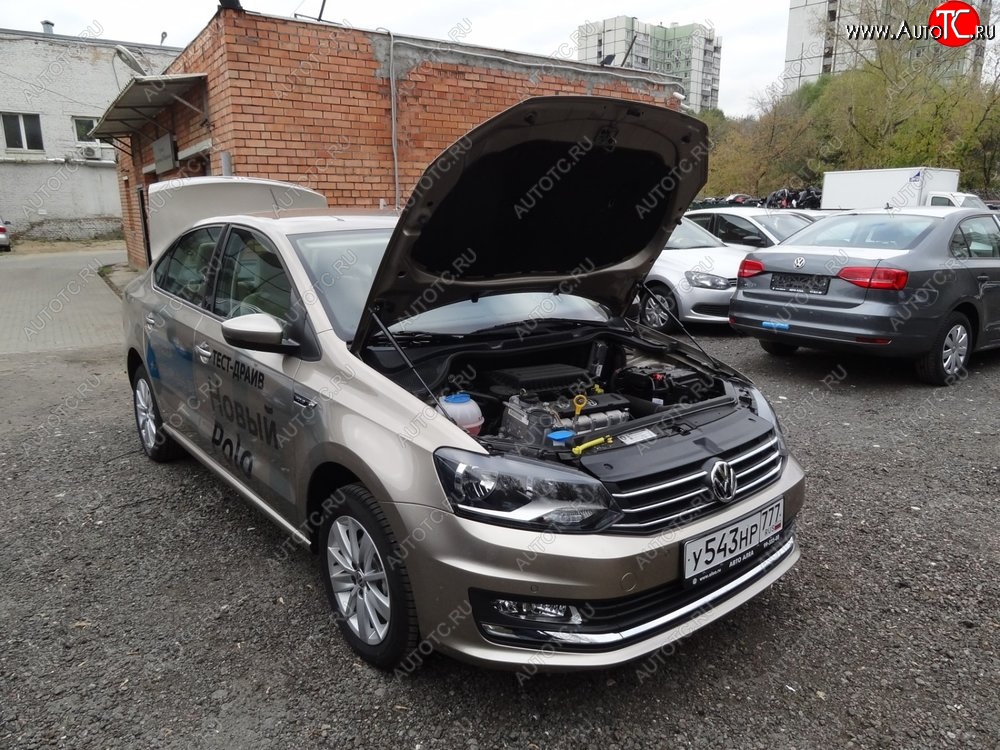 2 049 р. Упоры капота Russtal Volkswagen Polo 5 седан рестайлинг (2015-2020)  с доставкой в г. Майкоп