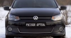 1 069 р. Зимняя заглушка решетки переднего бампера РА (Highline) Volkswagen Polo 5 хэтчбек дорестайлинг (2009-2015)  с доставкой в г. Майкоп. Увеличить фотографию 2