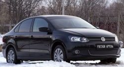 1 069 р. Зимняя заглушка решетки переднего бампера РА (Highline) Volkswagen Polo 5 хэтчбек дорестайлинг (2009-2015)  с доставкой в г. Майкоп. Увеличить фотографию 3