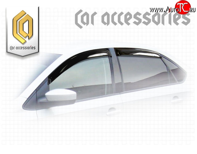 2 699 р. Комплект дефлекторов окон CA Plastic Volkswagen Polo 5 седан дорестайлинг (2009-2015) (Classic полупрозрачный, Без хром.молдинга)  с доставкой в г. Майкоп