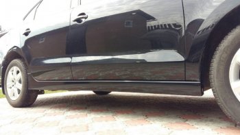 2 499 р. Пороги накладки Centre Tuning  Volkswagen Polo  5 (2009-2020) седан дорестайлинг, седан рестайлинг (Неокрашенные)  с доставкой в г. Майкоп. Увеличить фотографию 2
