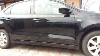 2 499 р. Пороги накладки Centre Tuning  Volkswagen Polo  5 (2009-2020) седан дорестайлинг, седан рестайлинг (Неокрашенные)  с доставкой в г. Майкоп. Увеличить фотографию 3