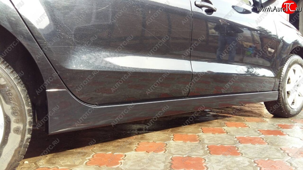 2 499 р. Пороги накладки Centre Tuning  Volkswagen Polo  5 (2009-2020) седан дорестайлинг, седан рестайлинг (Неокрашенные)  с доставкой в г. Майкоп
