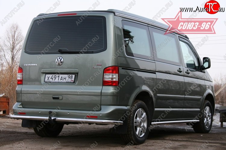 10 844 р. Защита заднего бампера Souz-96 (d60) Volkswagen Transporter T5 дорестайлинг (2003-2009)  с доставкой в г. Майкоп