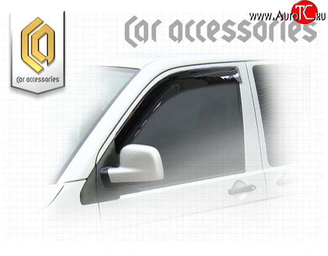 1 839 р. Комплект дефлекторов окон CA Plastic Volkswagen Transporter T5 дорестайлинг (2003-2009) (Classic черный, Без надписи)  с доставкой в г. Майкоп
