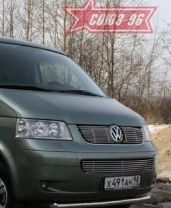 11 249 р. Защита переднего бампера одинарная Souz-96 (d60). Volkswagen Transporter T5 дорестайлинг (2003-2009)  с доставкой в г. Майкоп. Увеличить фотографию 2
