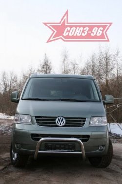 12 959 р. Защита переднего бампера Souz-96 (d60) Volkswagen Transporter T5 дорестайлинг (2003-2009)  с доставкой в г. Майкоп. Увеличить фотографию 3
